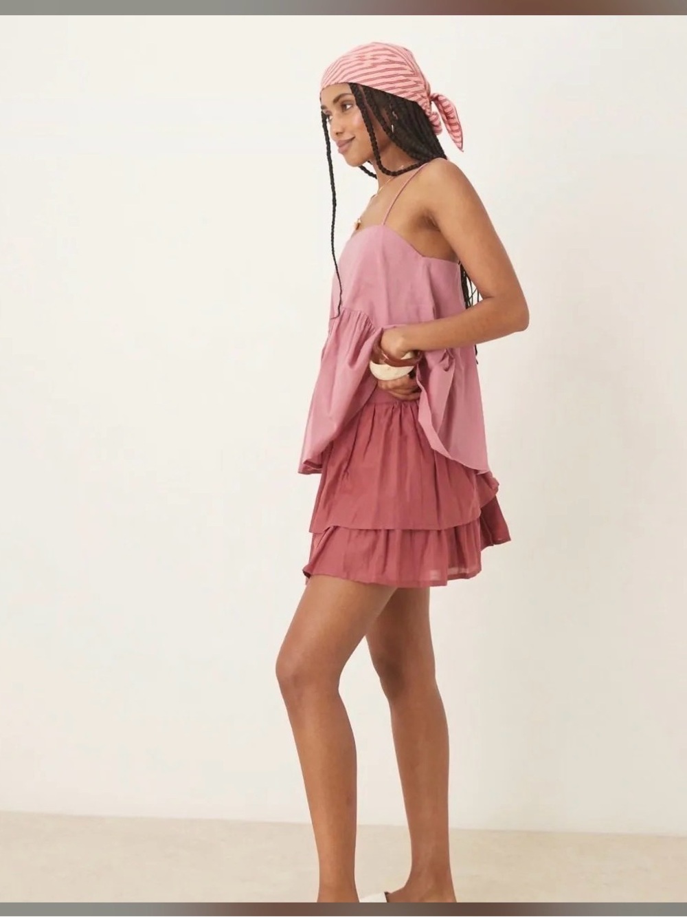 ASOS Pink Tiered Mini Skirt
